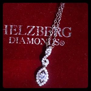 Brilliant Helzberg Diamonds CZ 925 drop pendant sterling